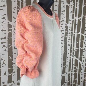 Exaggerated Puff Sleeve Textured Leopard Print Mini Dress L